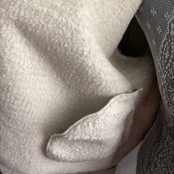 LAST ONE - L - Black Faux Leather Moto Jacket Sherpa Lined - Picture 13 of 16